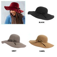 Hats – 12 PCS Wool Felt Big Brim Hats - HT-FW-6